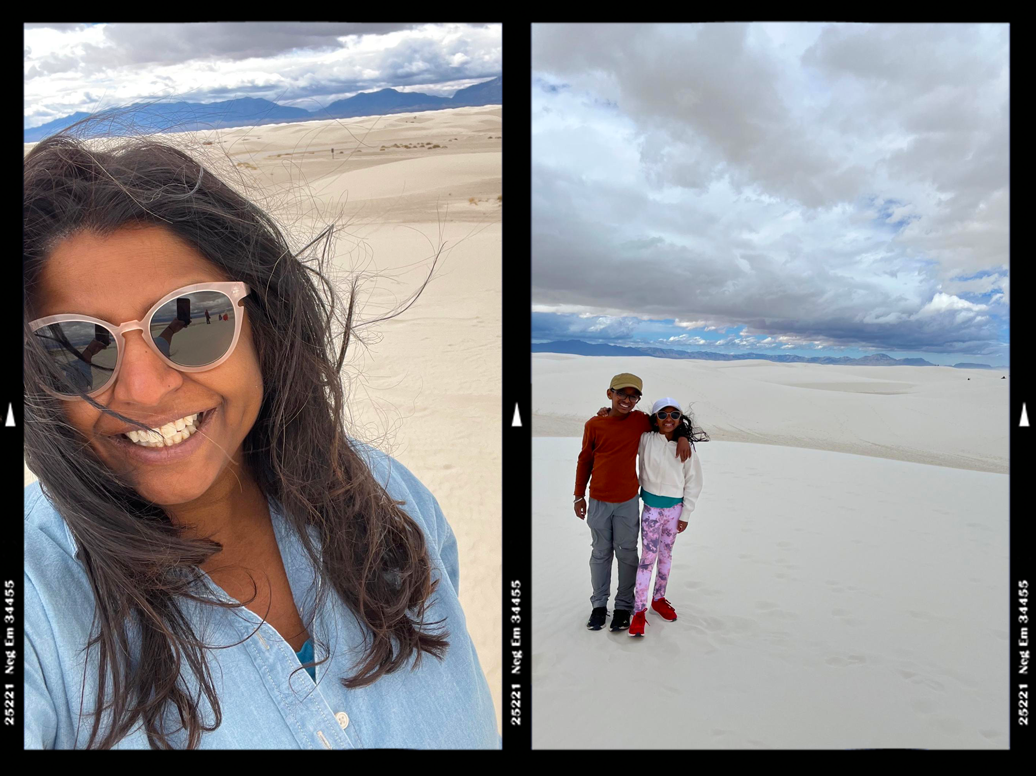 Nitya and children in White Sands